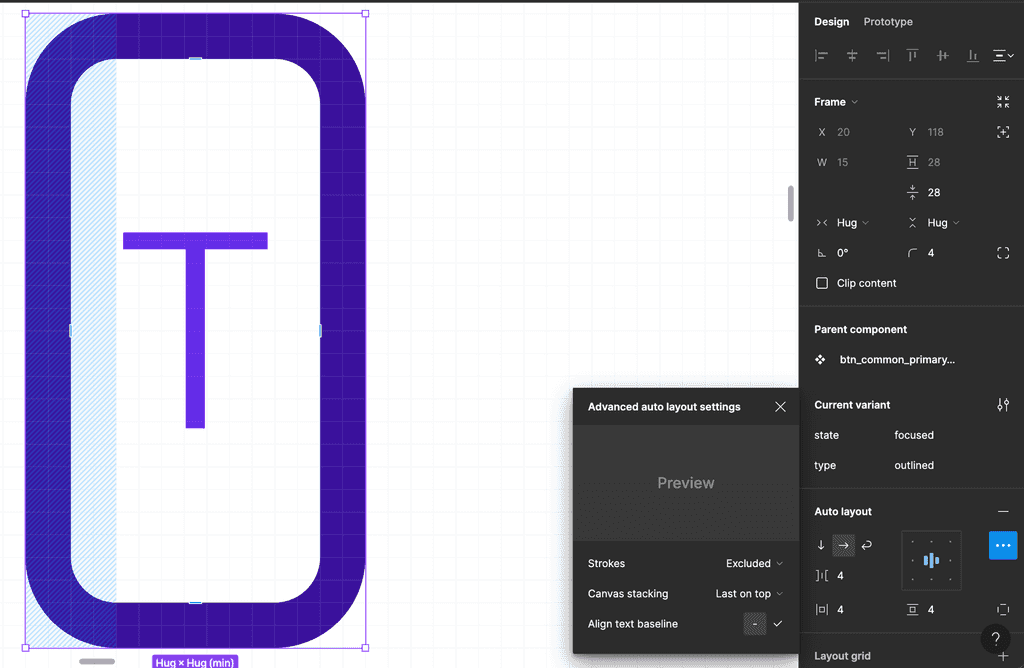 Auto layout > Strokes : Excluded / Stroke : Inside