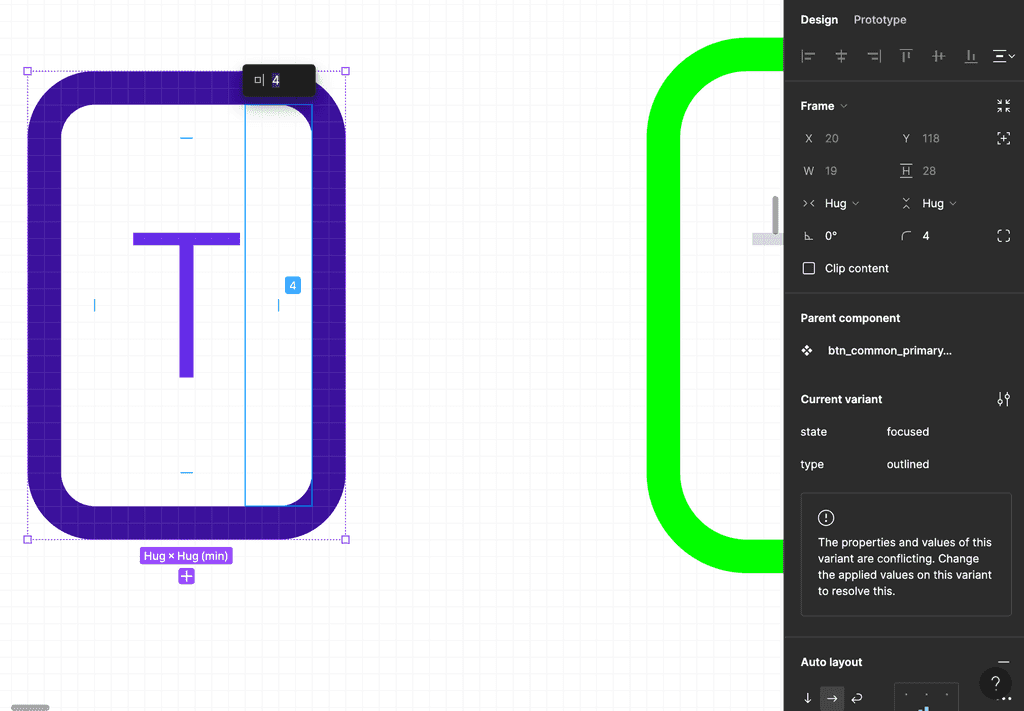 Auto layout > Strokes : Included / Stroke : Inside