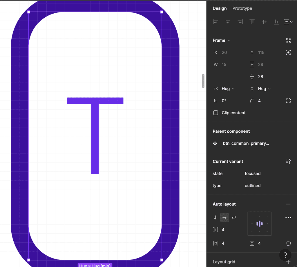 Auto layout > Strokes : Included / Stroke : Outside